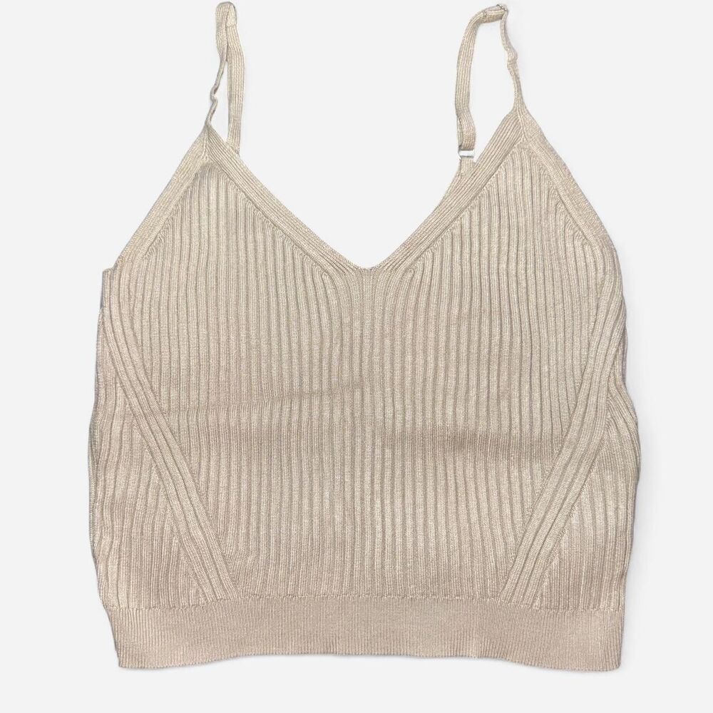 Abercrombie & Fitch Tan Knit Spaghetti Strap Sweater Tank